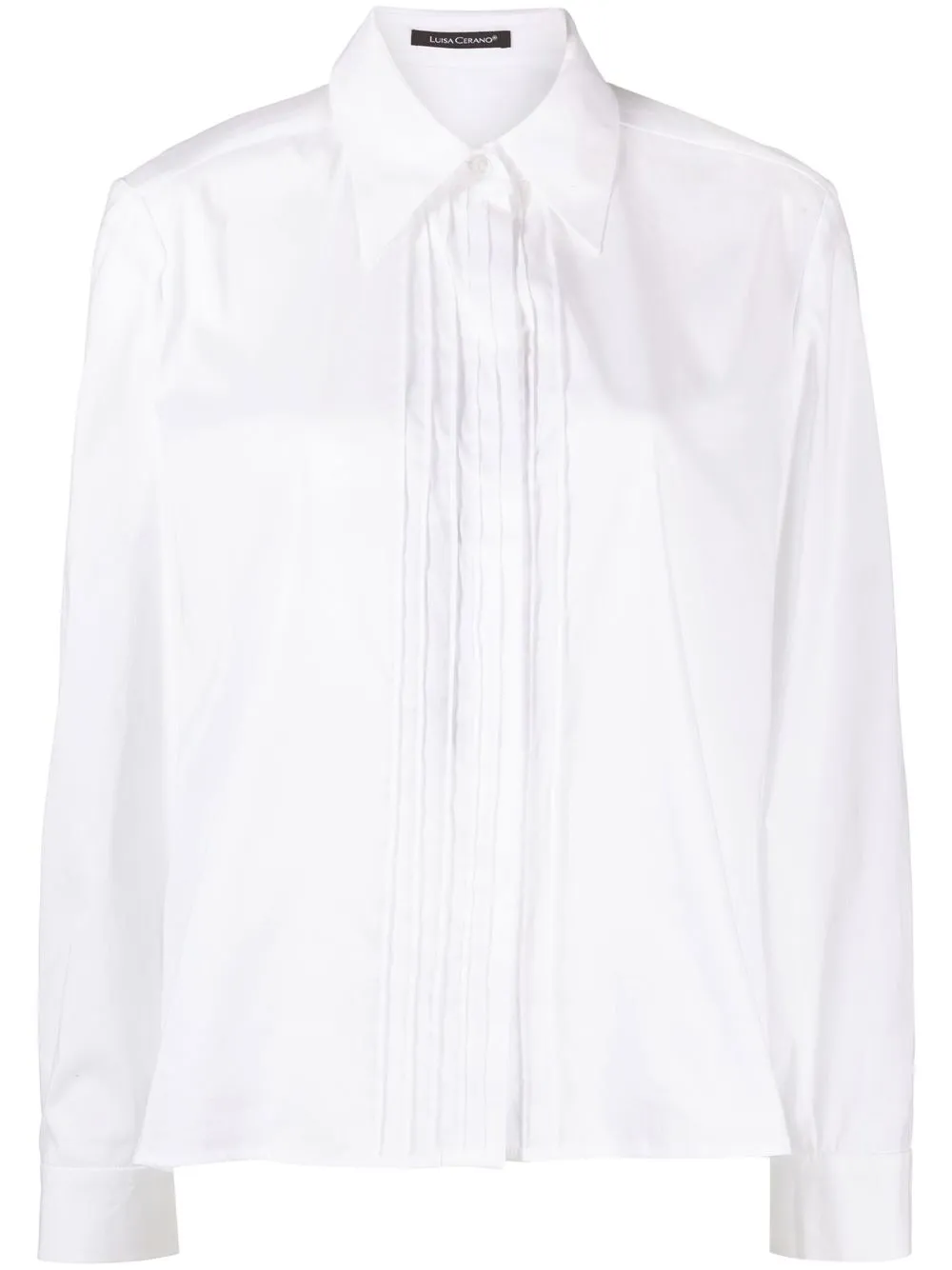 

Luisa Cerano camisa con pechera plisada - Blanco