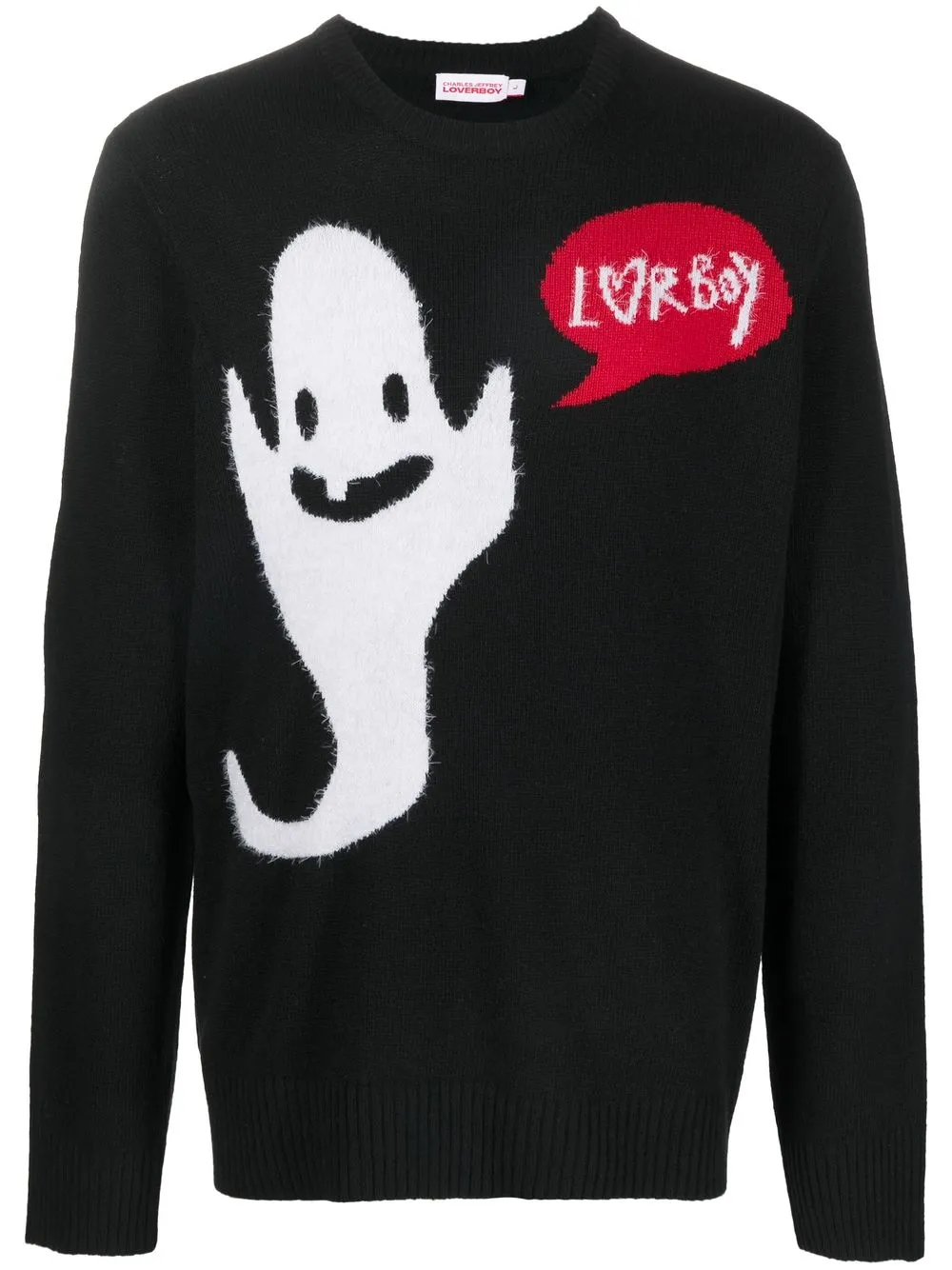 

Charles Jeffrey Loverboy intarsia-logo crew-neck jumper - Black