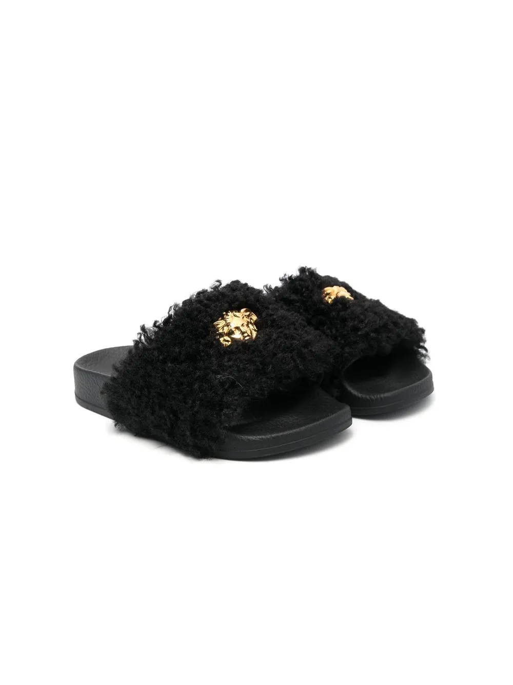 

Versace Kids textured Medusa-logo sandals - Black