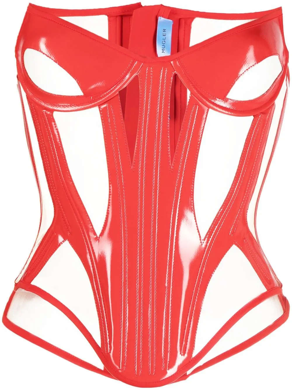 

Mugler cut-out strapless corset - Orange