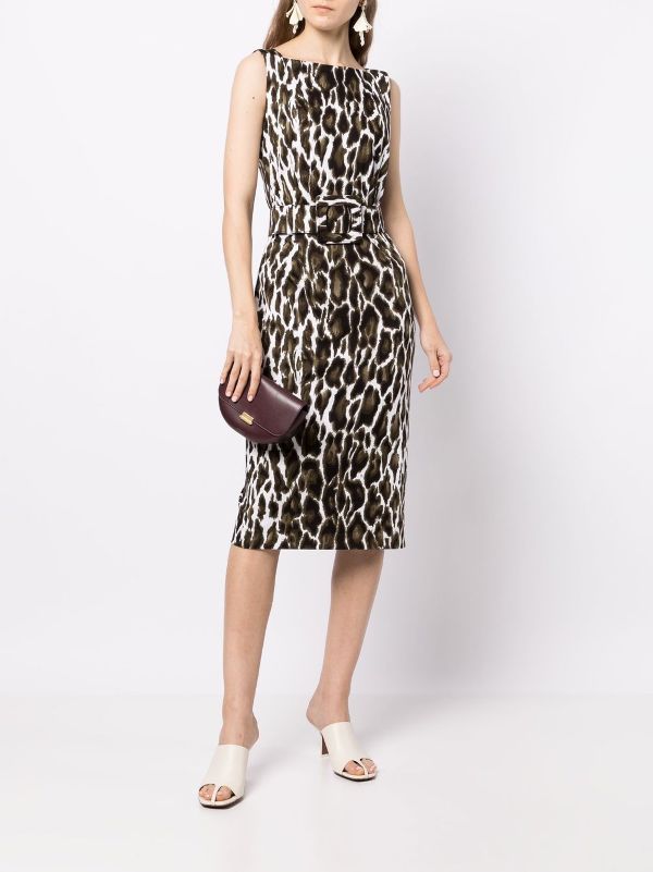 Samantha Sung Celine animal print Sleeveless Dress Farfetch