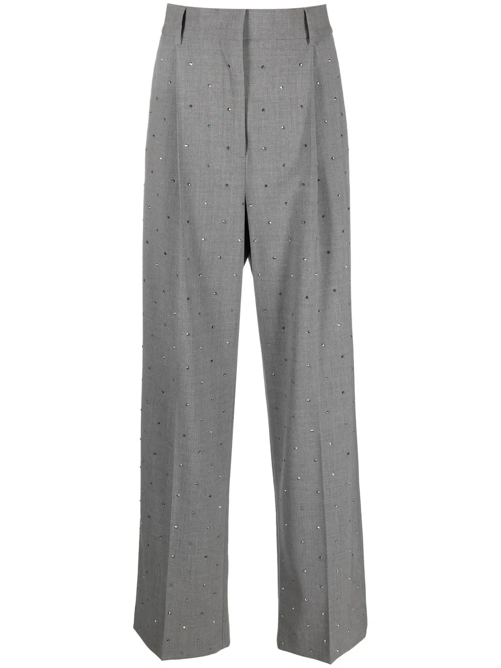 

MSGM pantalones anchos con detalles de strass - Gris