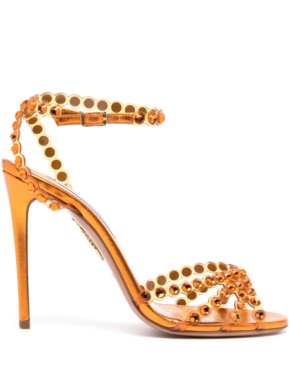 

Aquazzura Tequila Plexi 105 crystal-embellished sandals - Orange