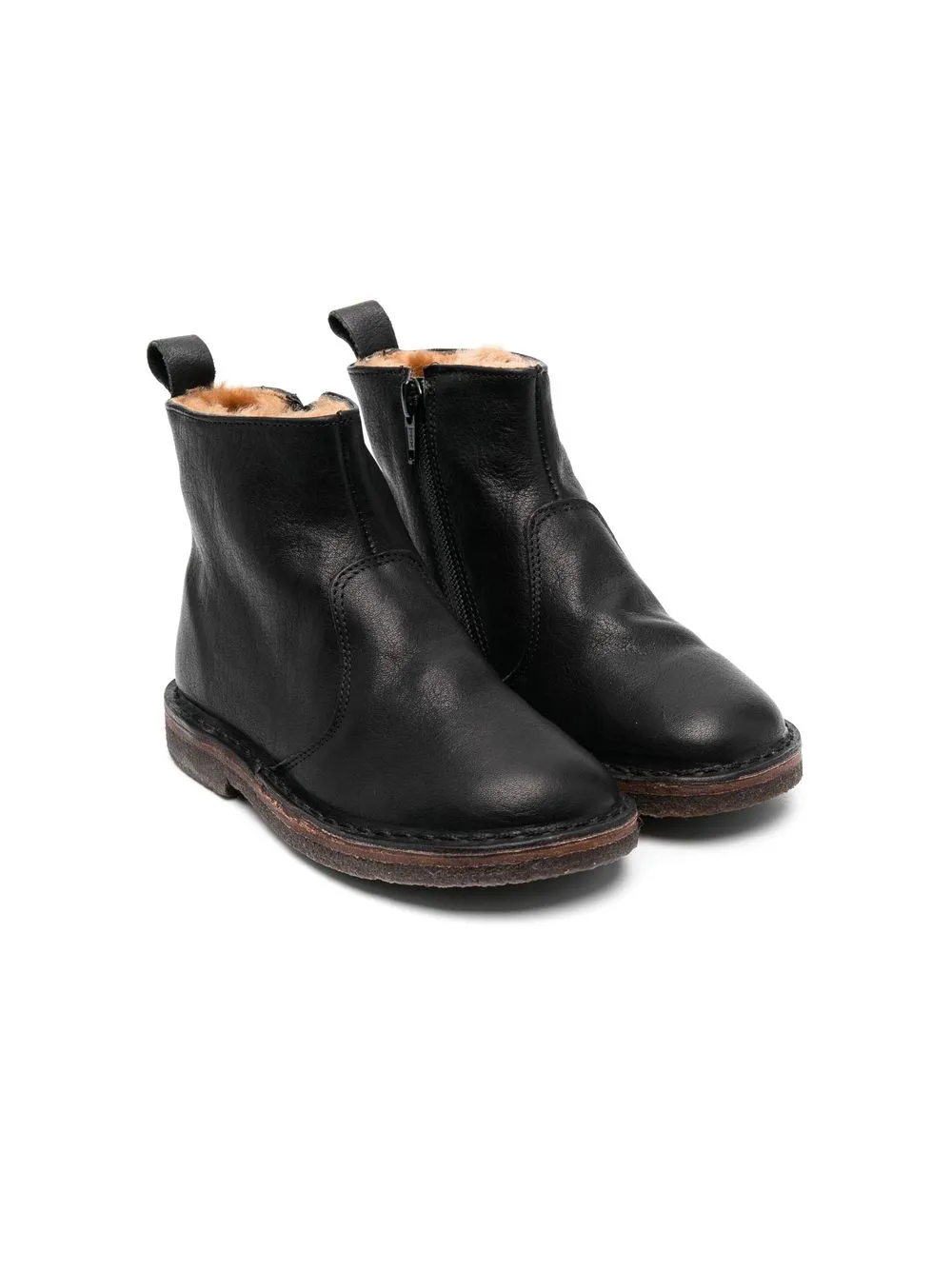 

Pèpè shearling-lined leather ankle boots - Black