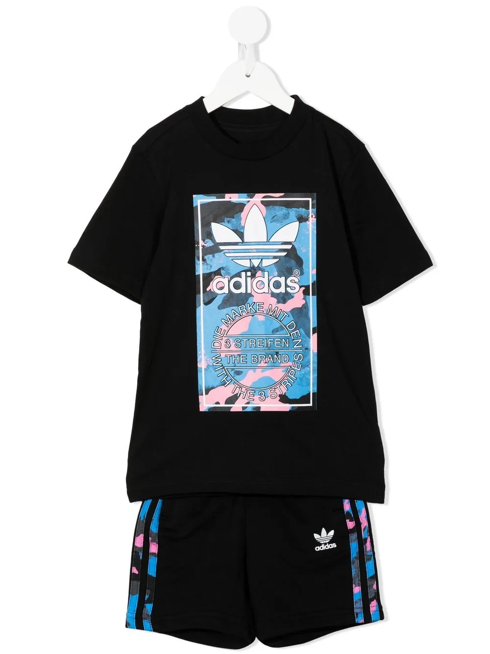 

adidas Kids playera manga corta con logo estampado - Negro