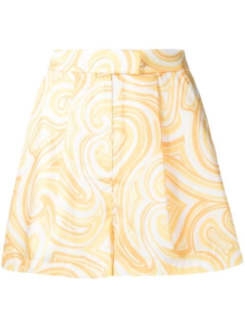 Ronny Kobo swirl-print high-waist shorts