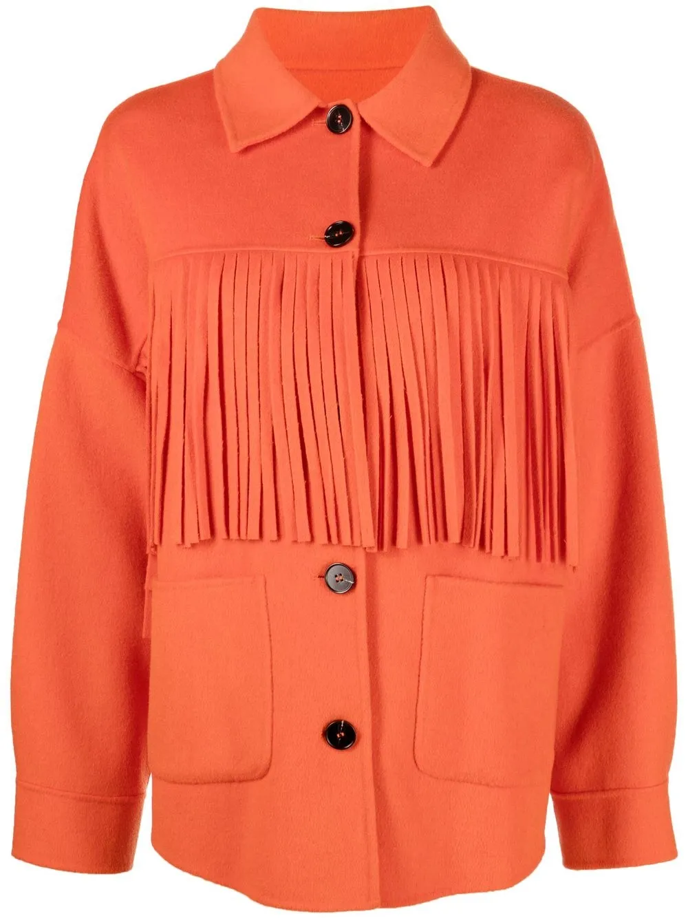 

Ermanno Ermanno sobrecamisa con flecos - Naranja