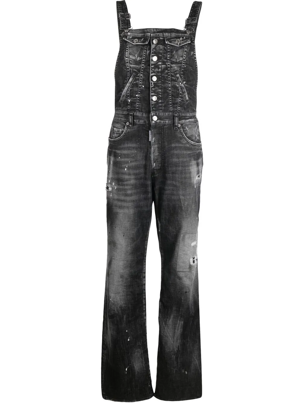 Dsquared2 overol ancho con efecto envejecido - Gris