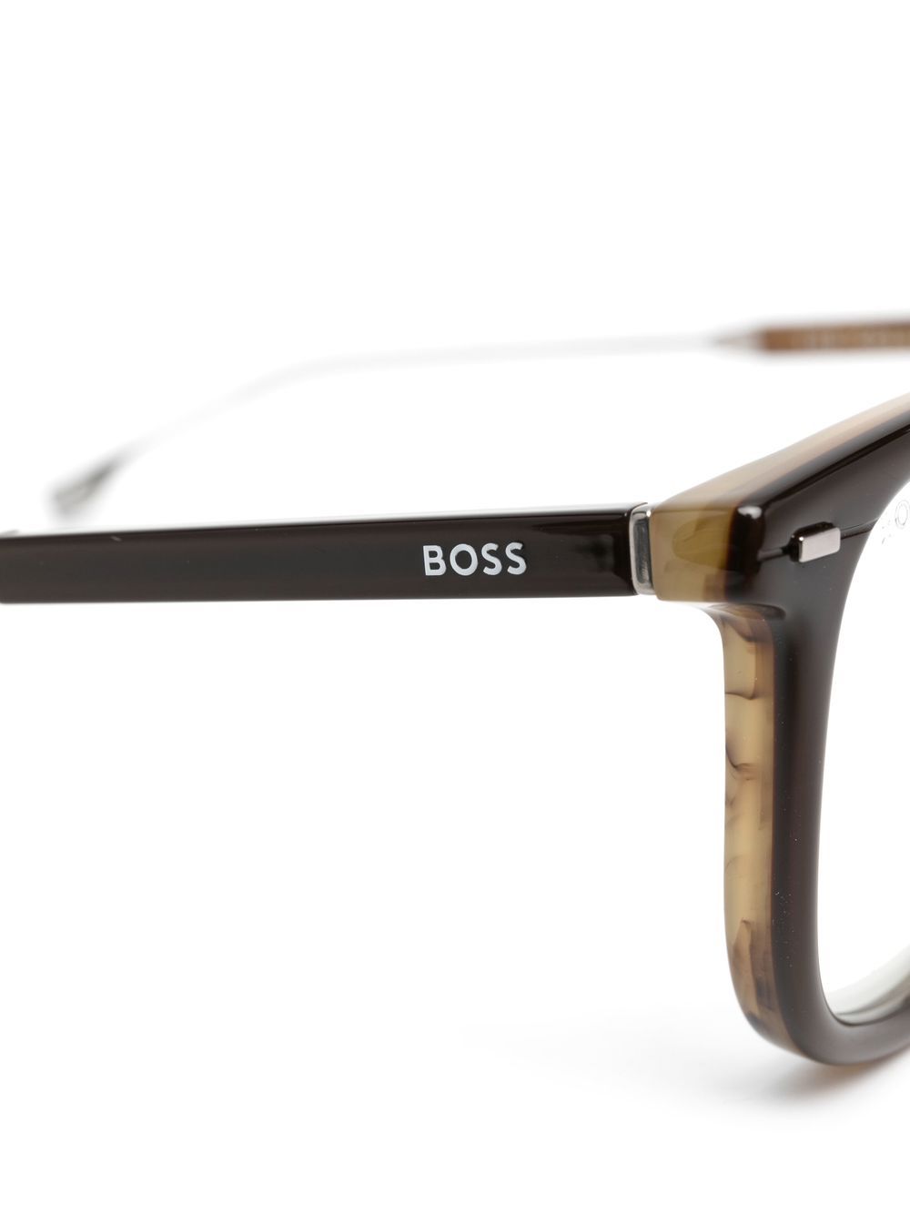 Shop Hugo Boss Square-frame Glasses In Braun