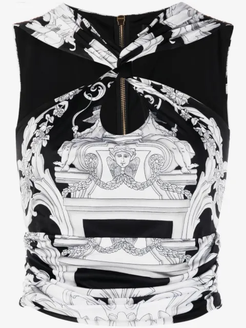 Versace Silver Baroque cropped top