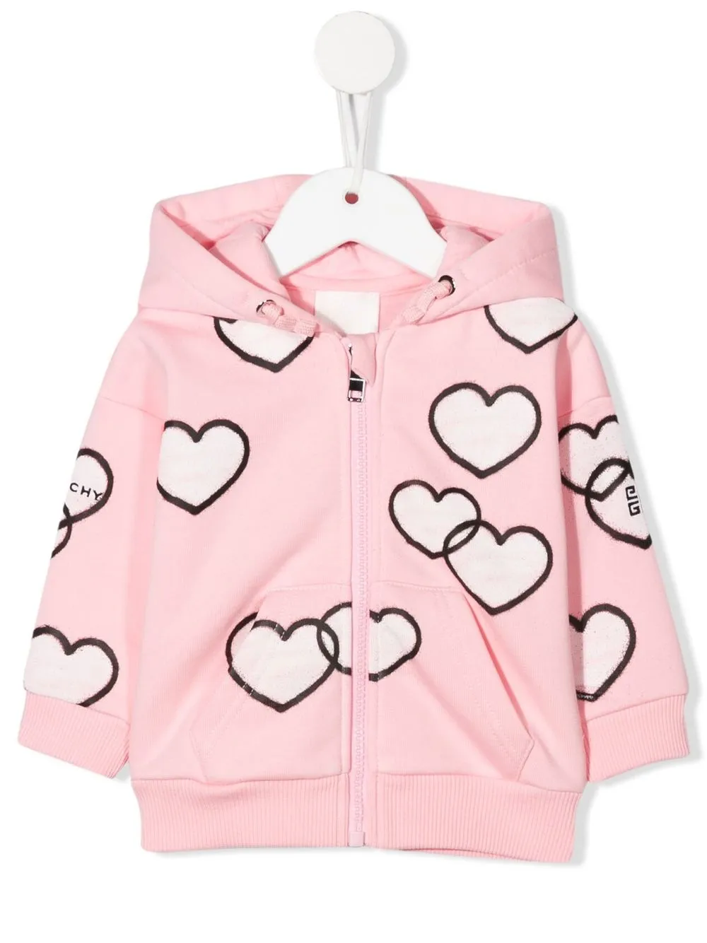 

Givenchy Kids hoodie con corazones estampados - Rosado