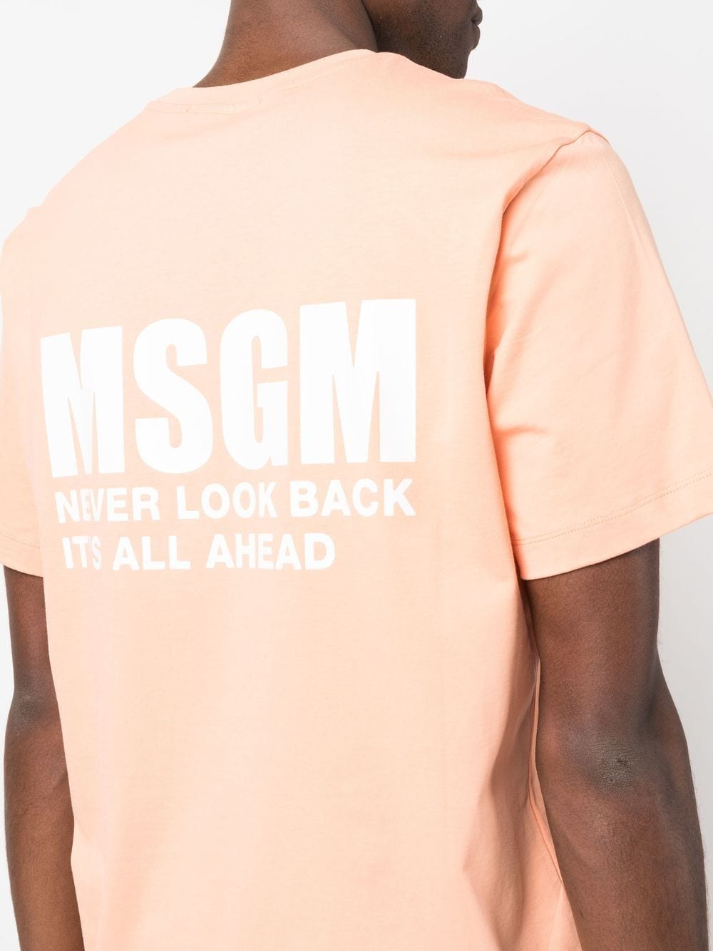 Shop Msgm Logo-print Short-sleeve T-shirt In Orange