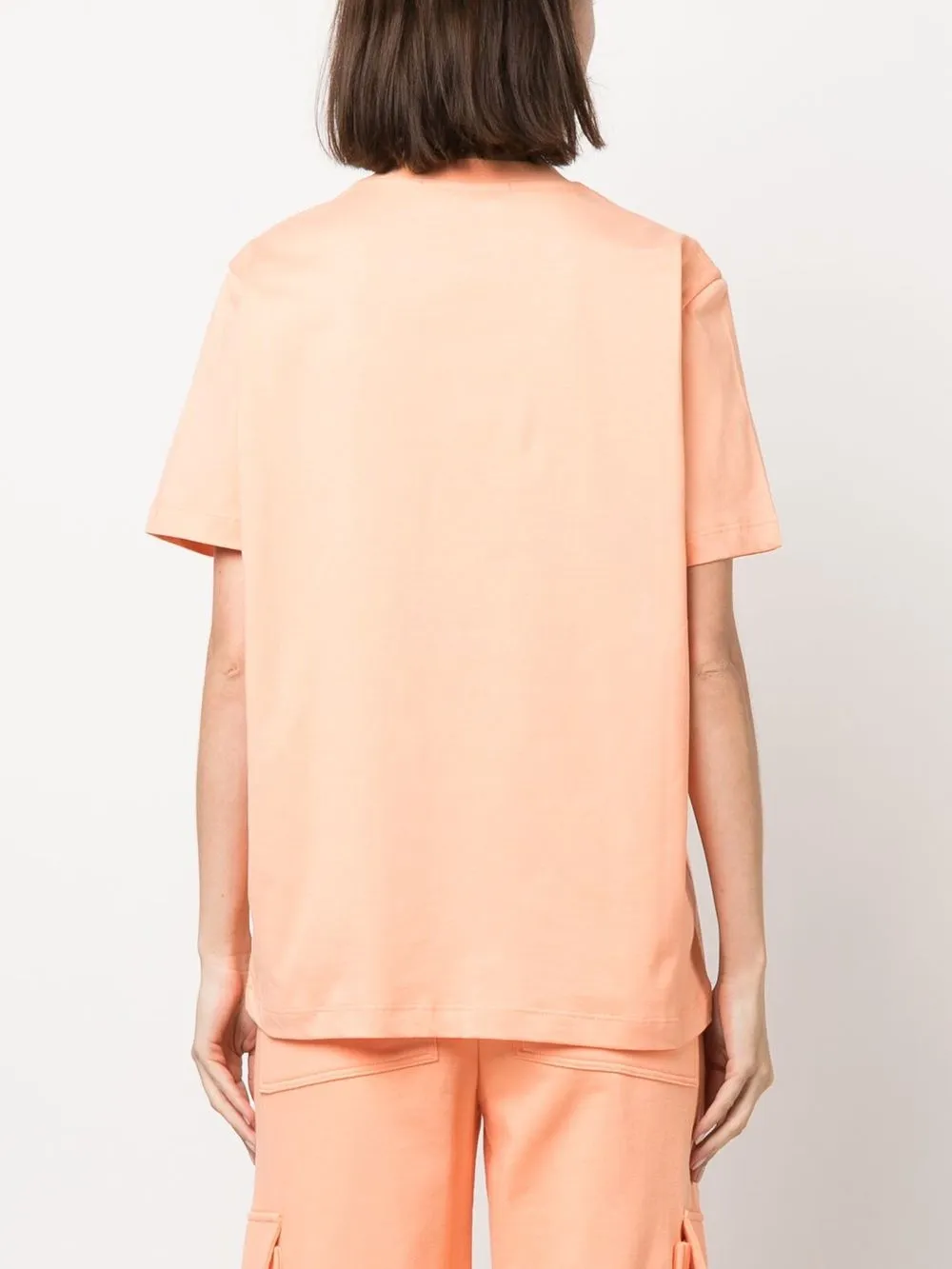 Msgm Logo-print Cotton T-shirt In Orange