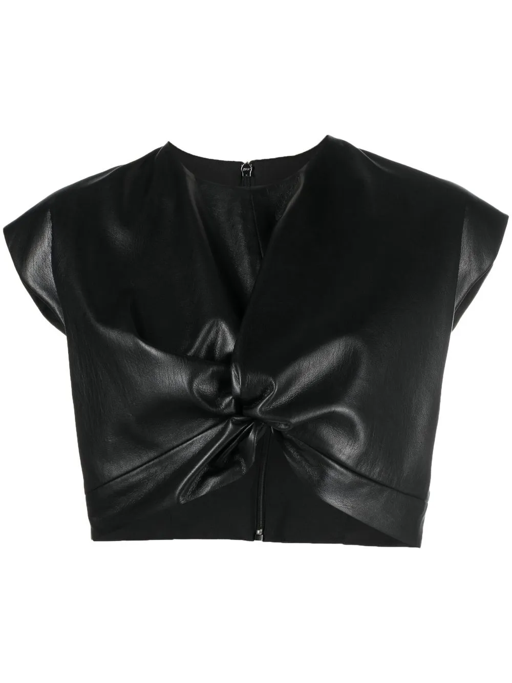 

MSGM twist-detail cropped top - Black