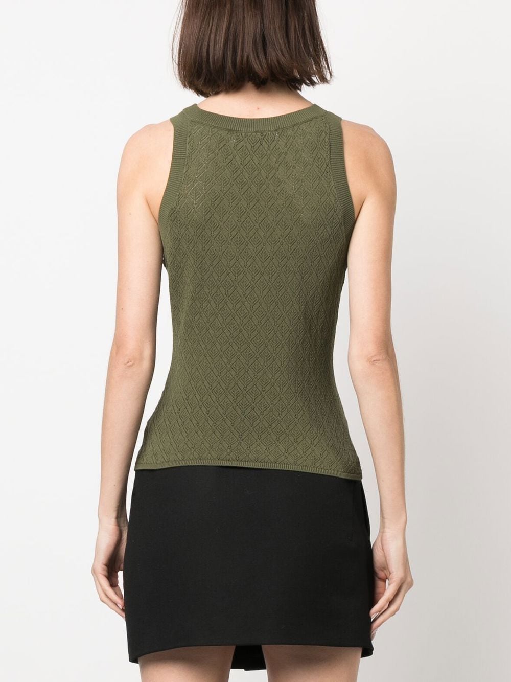 Shop Msgm Open-knit Vest Top In Green