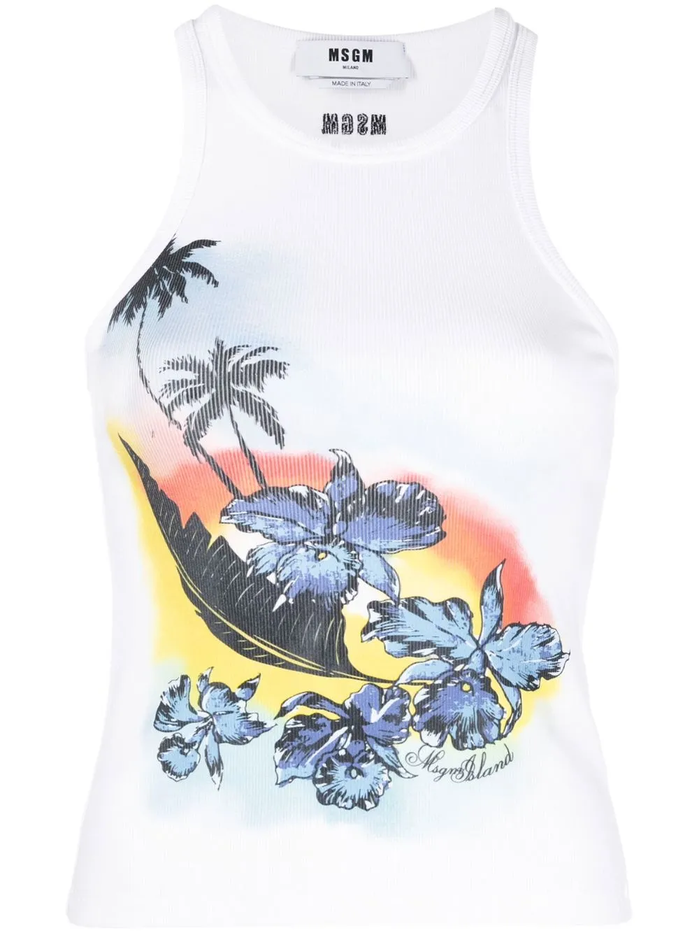 

MSGM graphic-print tank top - White