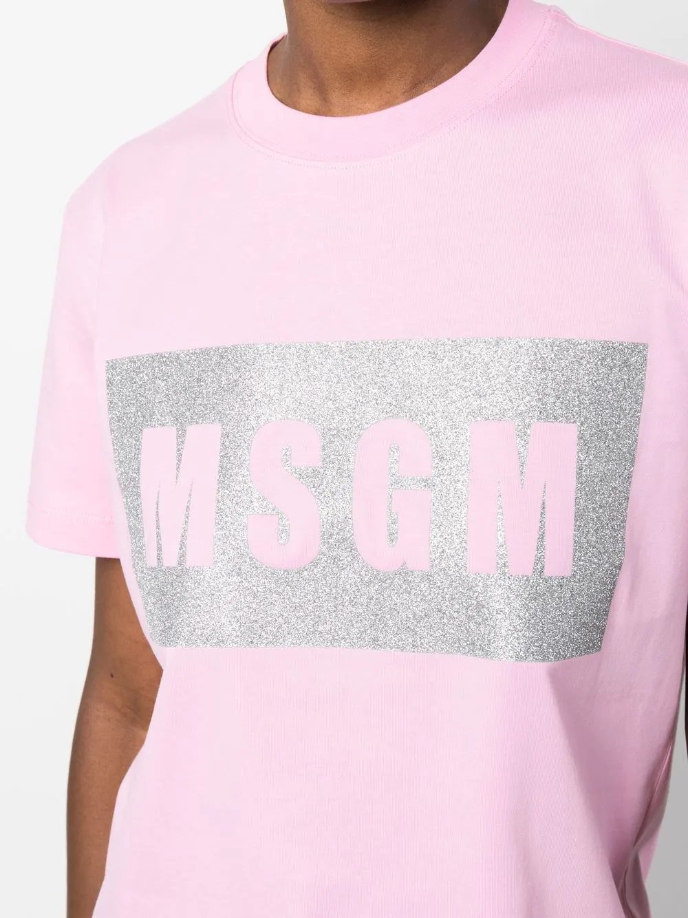 Msgm Logo-print Cotton T-shirt In Pink