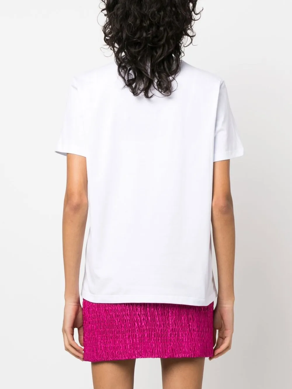 Msgm Graphic-print Cotton T-shirt In Weiss