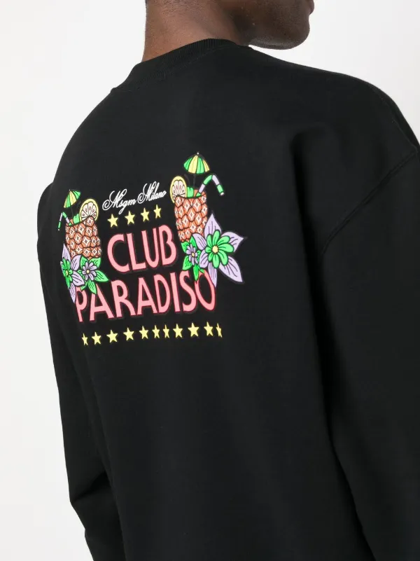 【送料&関税込】MSGM Printed Sweatshirt With Micro Logo MSGM logo-print long-sleeve Sweatshirt | Black | FARFETCH BH