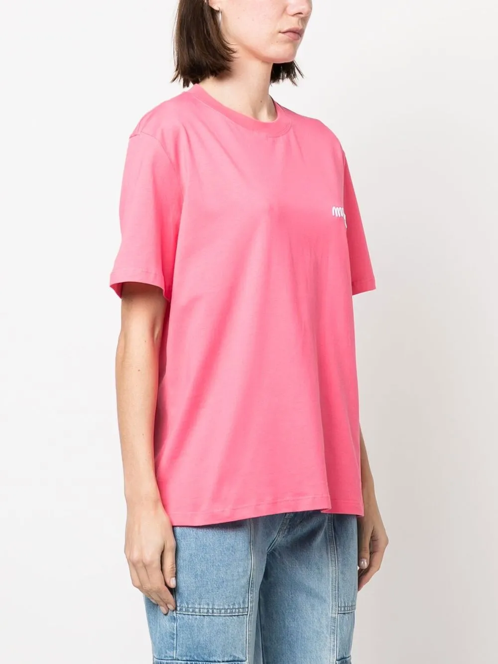 Msgm Logo-print Cotton T-shirt In Rosa