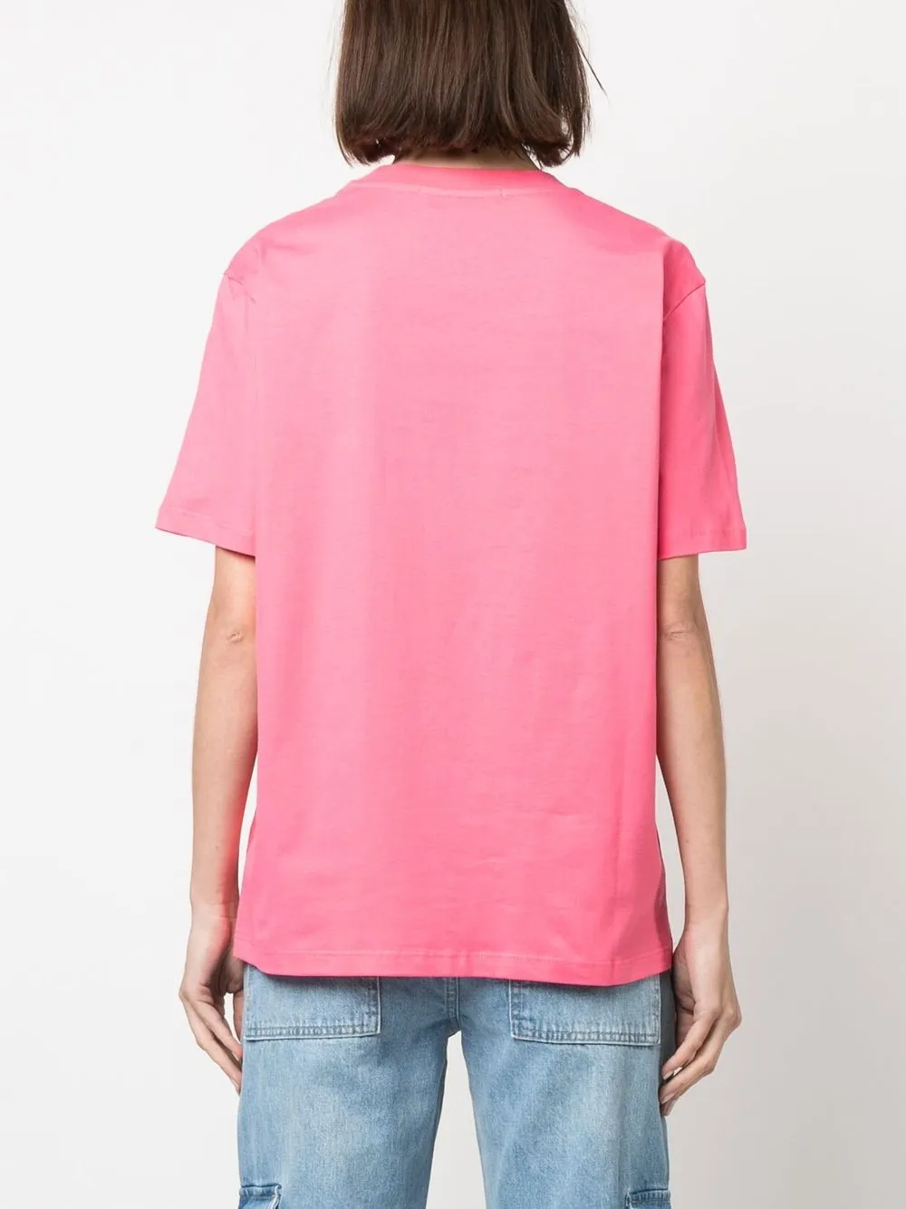 Msgm Logo-print Cotton T-shirt In Rosa