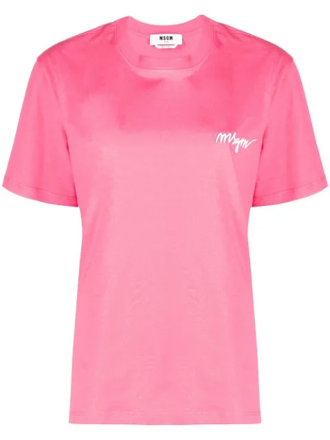 MSGM logo-embroidered short-sleeve T-shirt