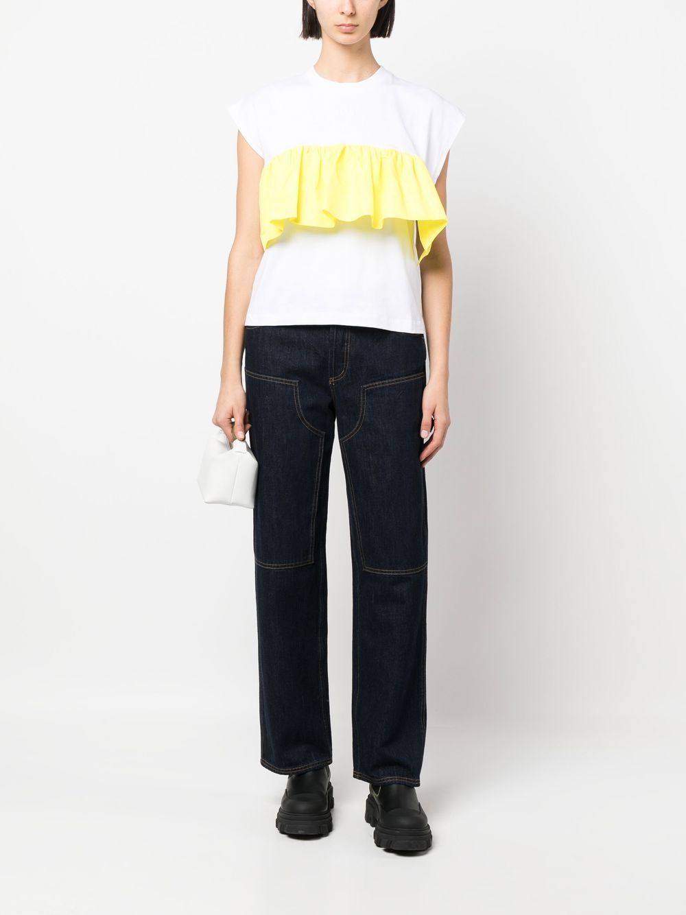 MSGM T-shirt met ruche detail - Wit