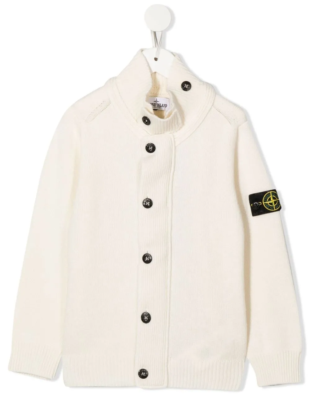 

Stone Island Junior cáridgan con parche Compass - Neutro