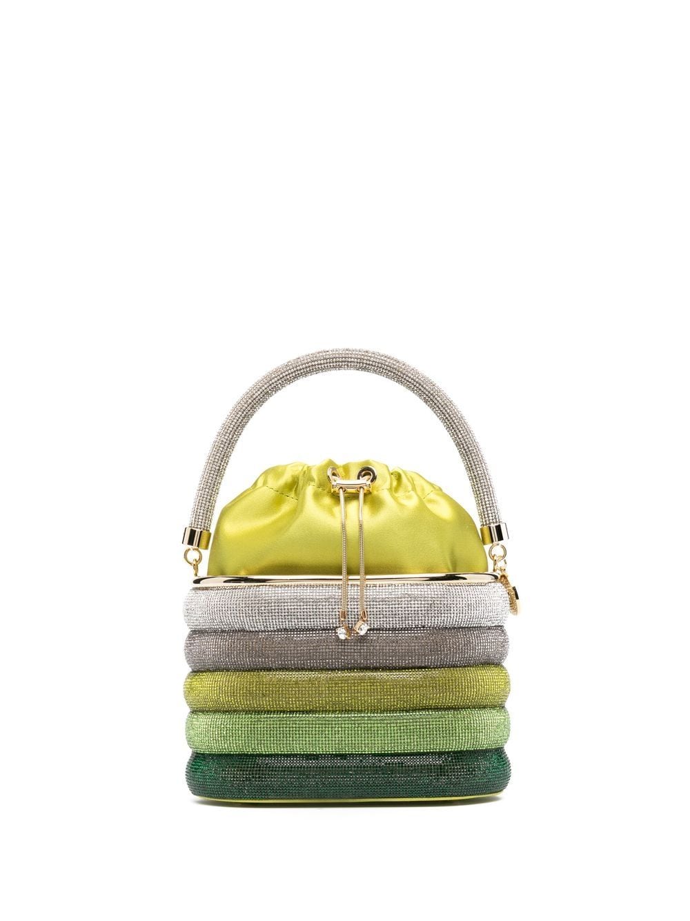 Rosantica Holli Favilla Crystal-embellished Top Handle Bag In Green