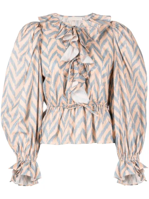 Ulla Johnson blusa con motivo en zigzag