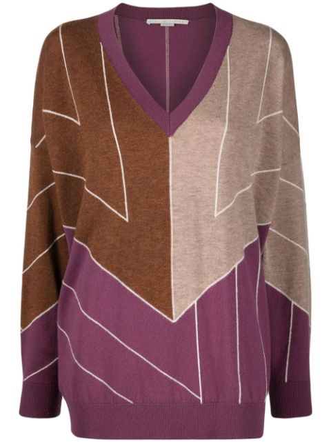 Stella McCartney geometric-jacquard knit jumper Women