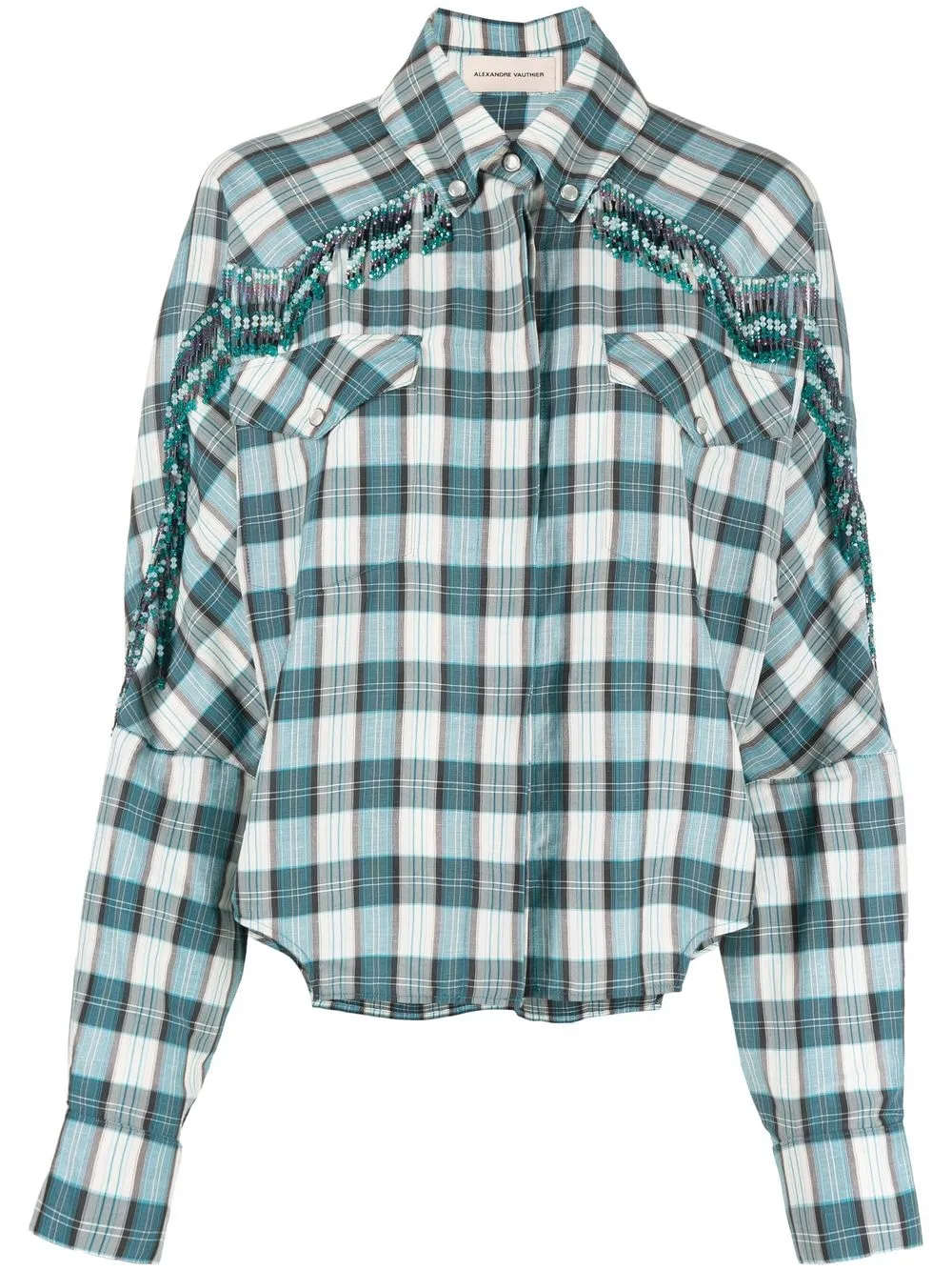 

Alexandre Vauthier check-pattern western shirt - Blue