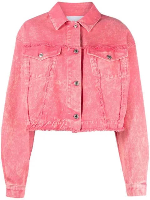 MSGM frayed-detailing denim jacket