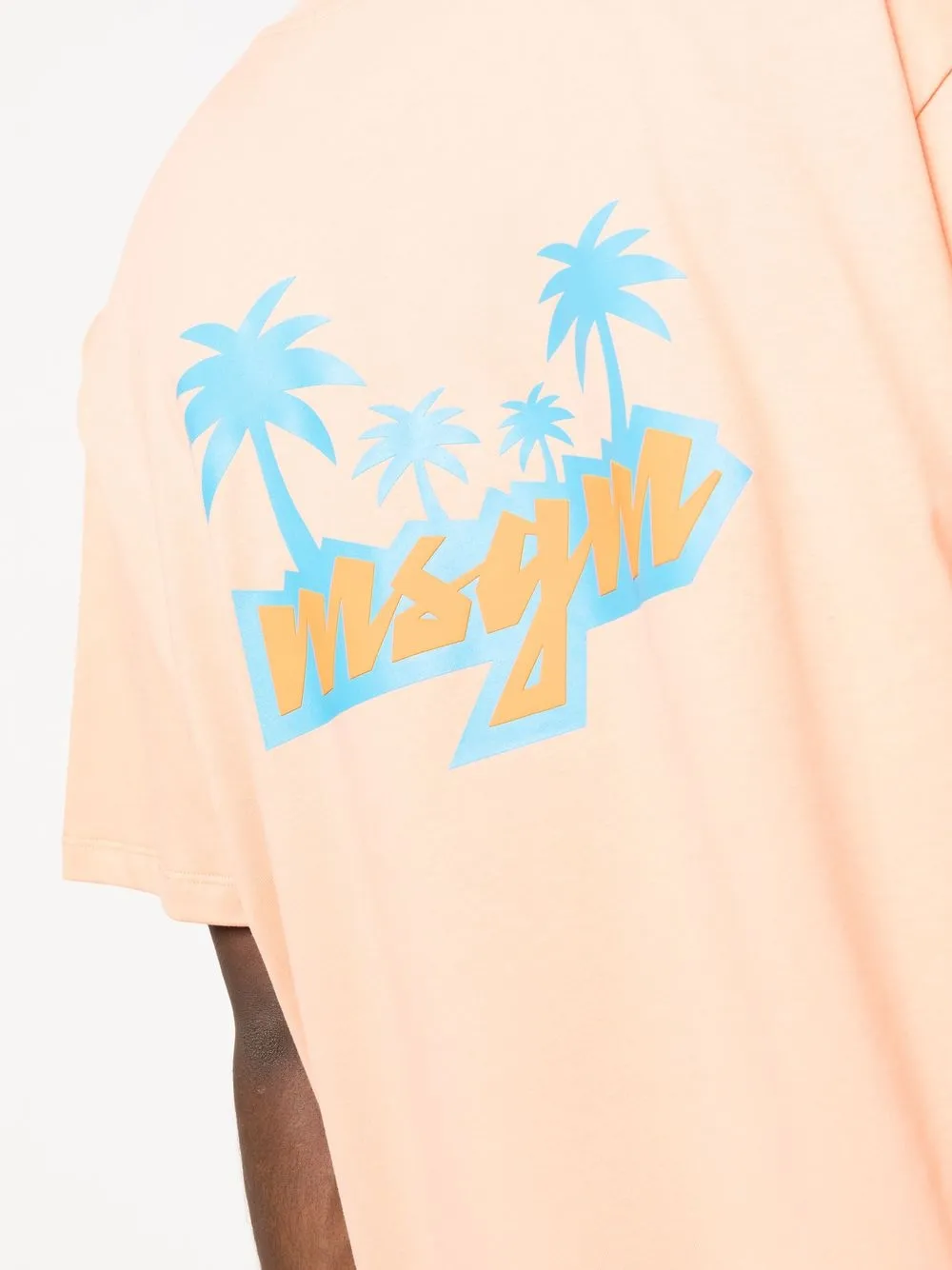 Msgm T-shirt Mit Logo-print In Orange