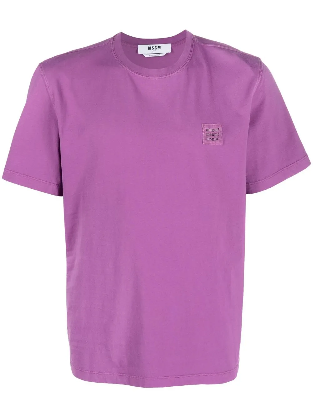 

MSGM chest logo-patch detail T-shirt - Purple