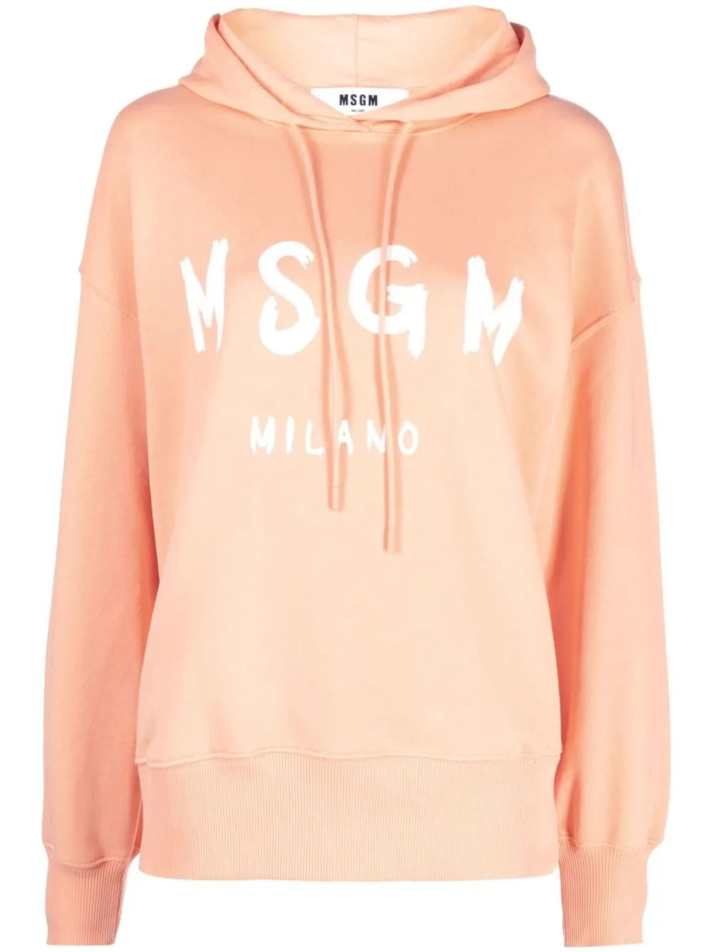 

MSGM logo print drawstring hoodie - Orange