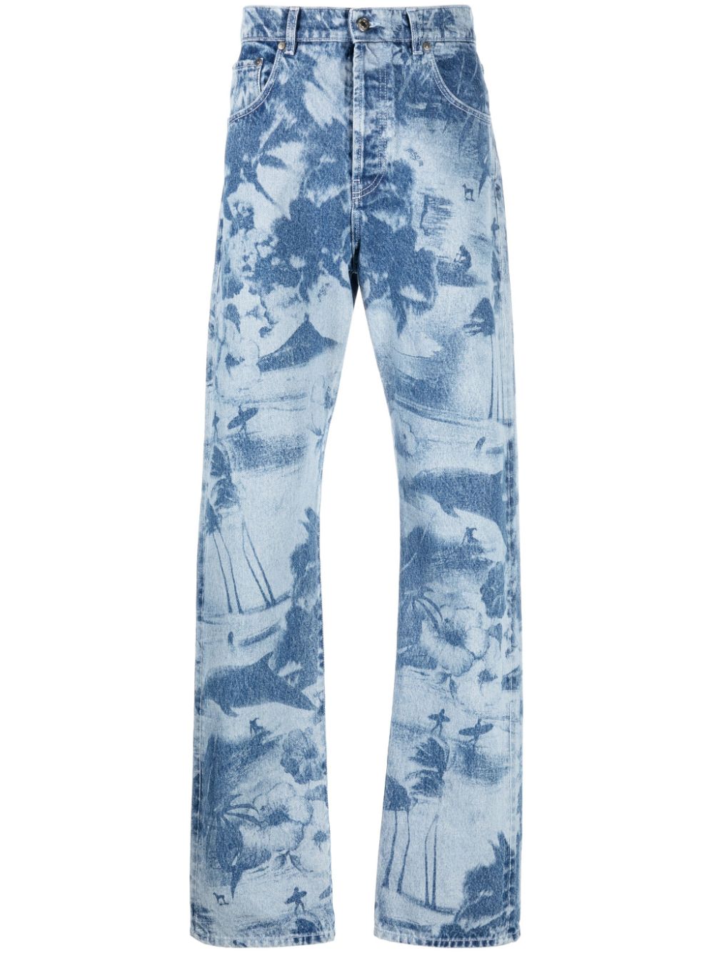 MSGM tropical-print straight-leg Jeans - Farfetch
