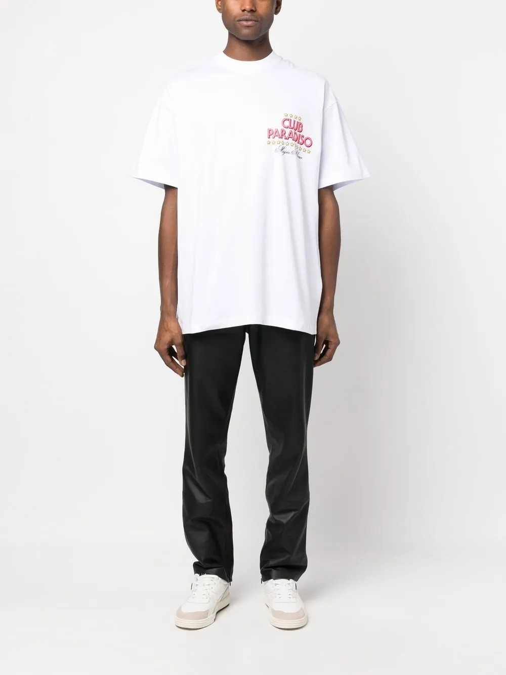 Msgm Graphic-print Short-sleeve T-shirt In Weiss