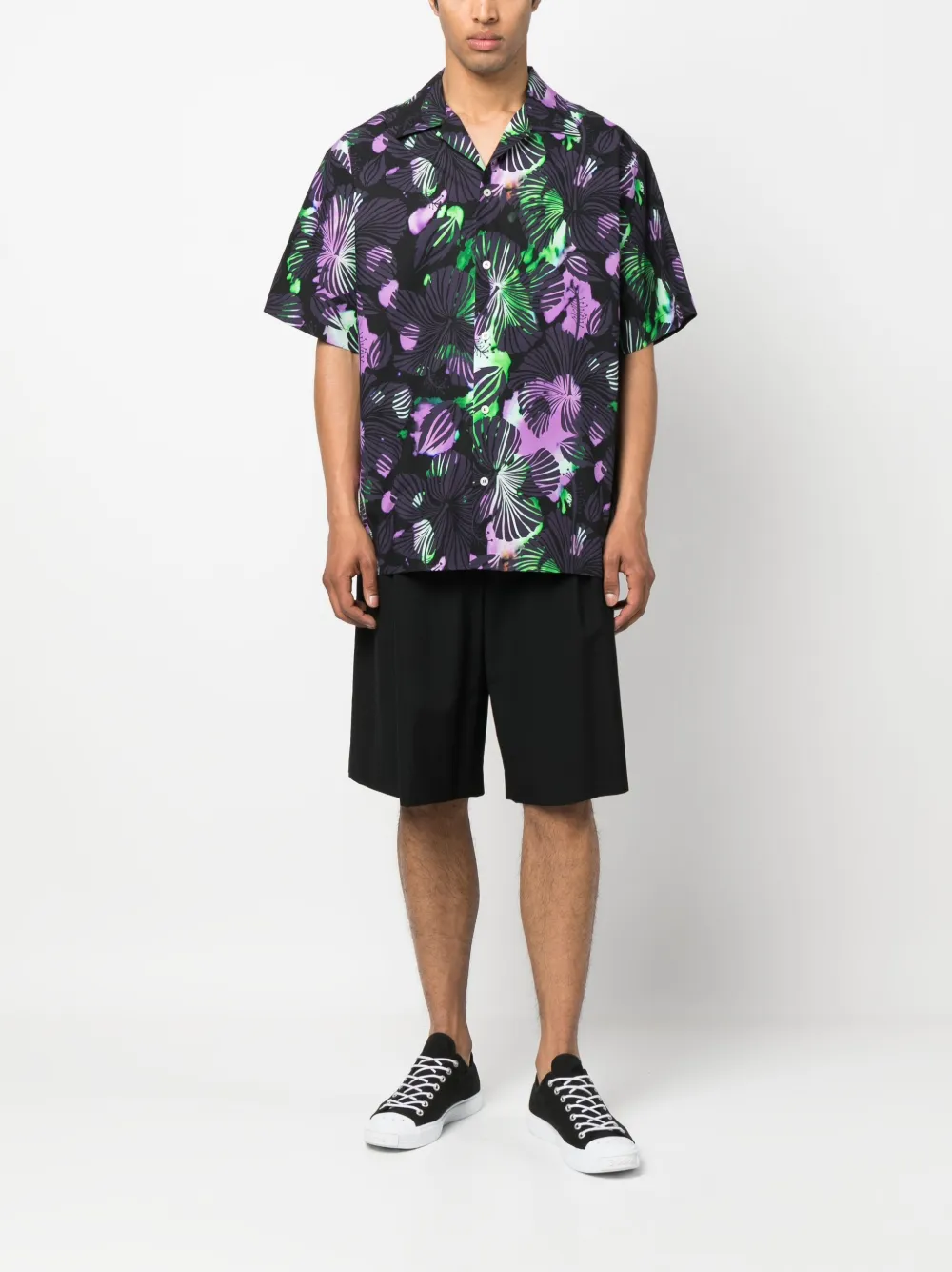 MSGM T-shirt met bloemenprint - Zwart