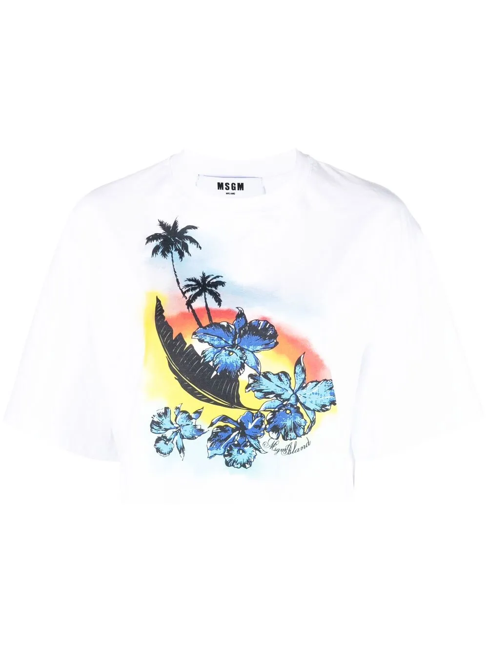 Msgm T-shirt Mit Grafischem Print In White