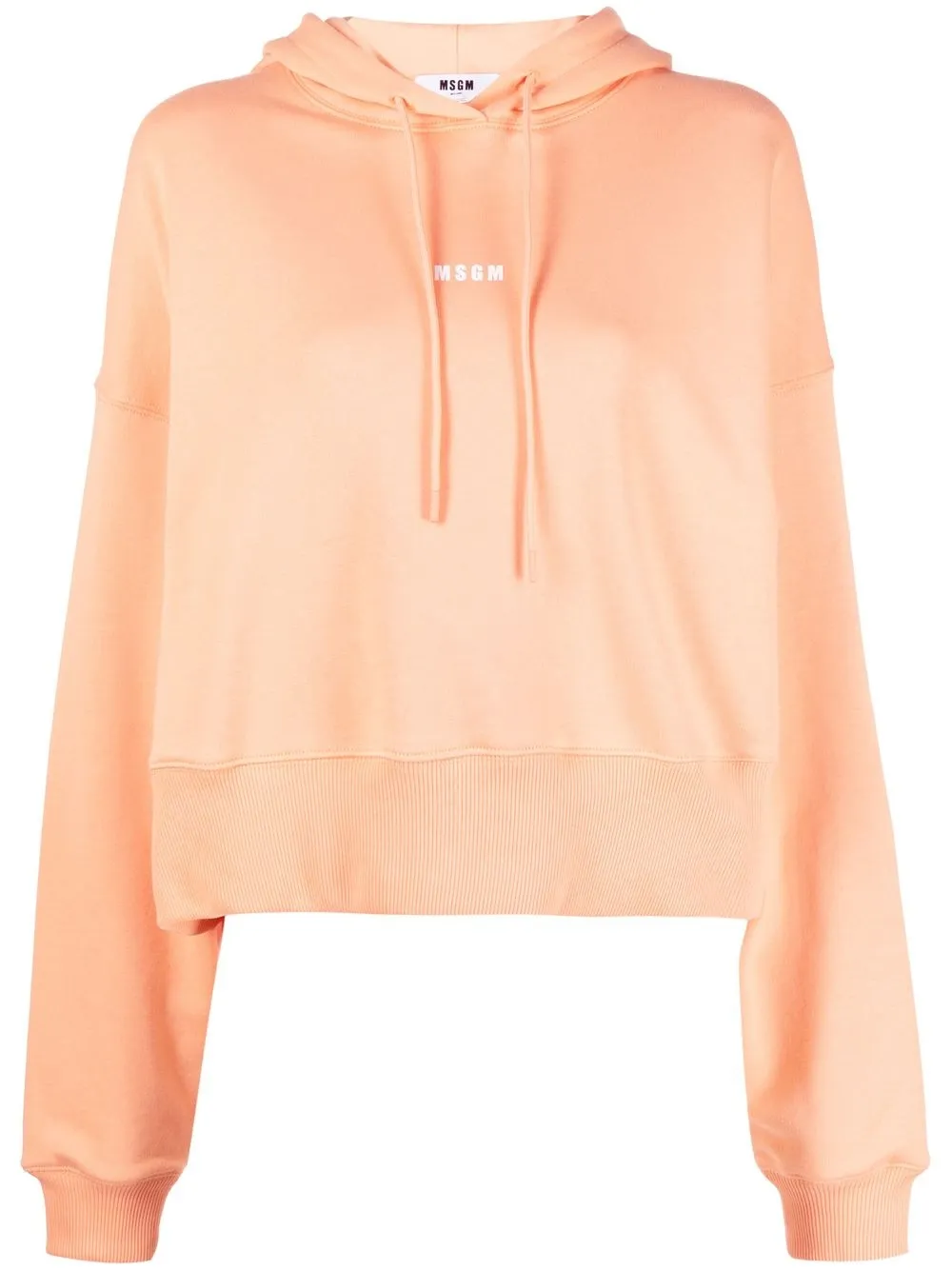 

MSGM logo-print cropped hoodie - Orange