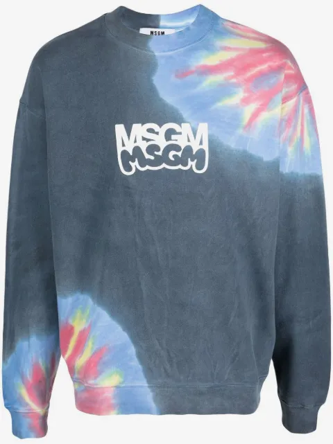 MSGM sweat tie-dye à logo imprimé