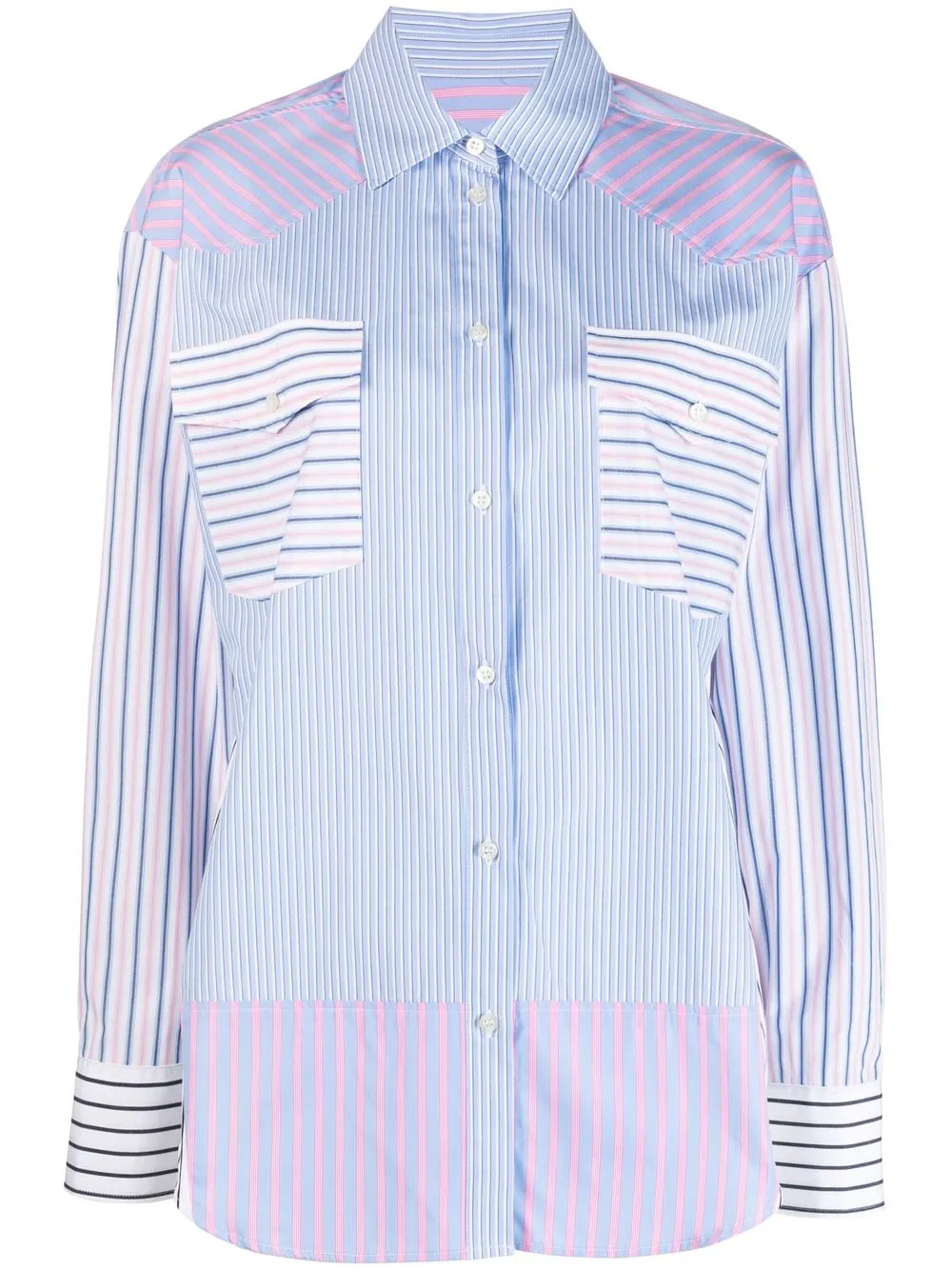 

MSGM multi-stripe long-sleeve shirt - Blue