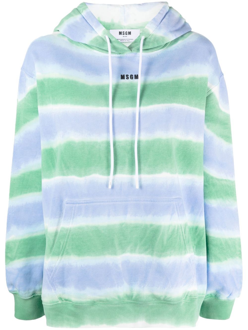 

MSGM tie-dye stripe-print hoodie - Blue