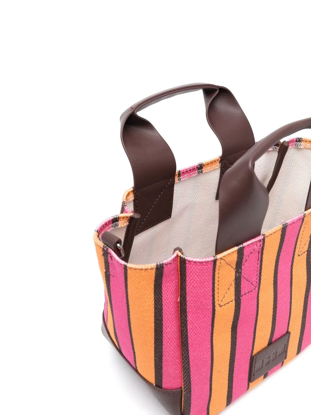 Msgm Logo-patch Tote Bag In Pink
