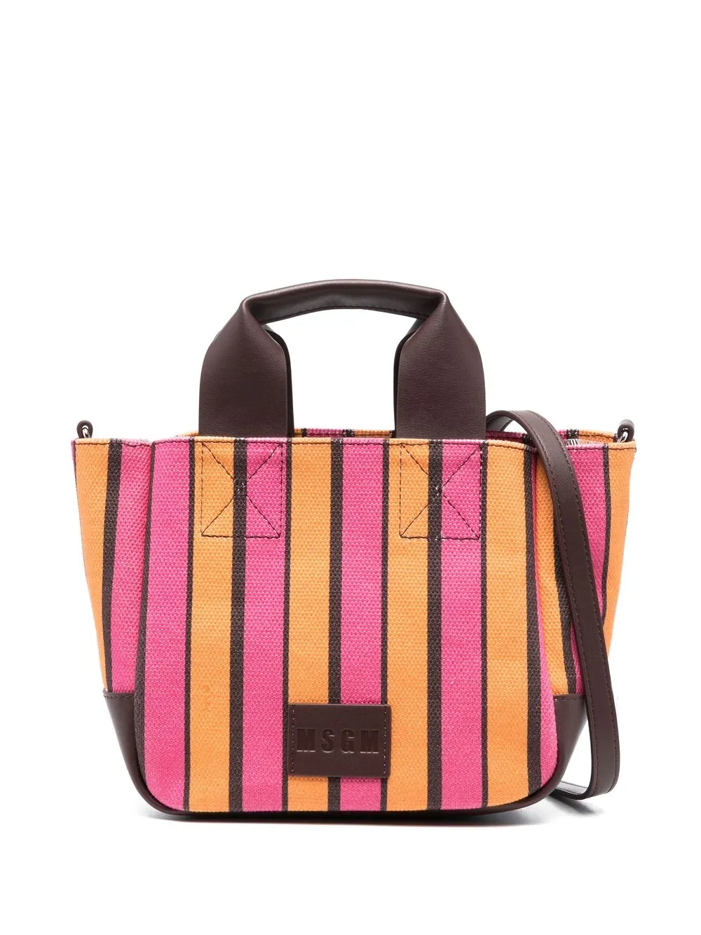 

MSGM logo-patch tote bag - Pink