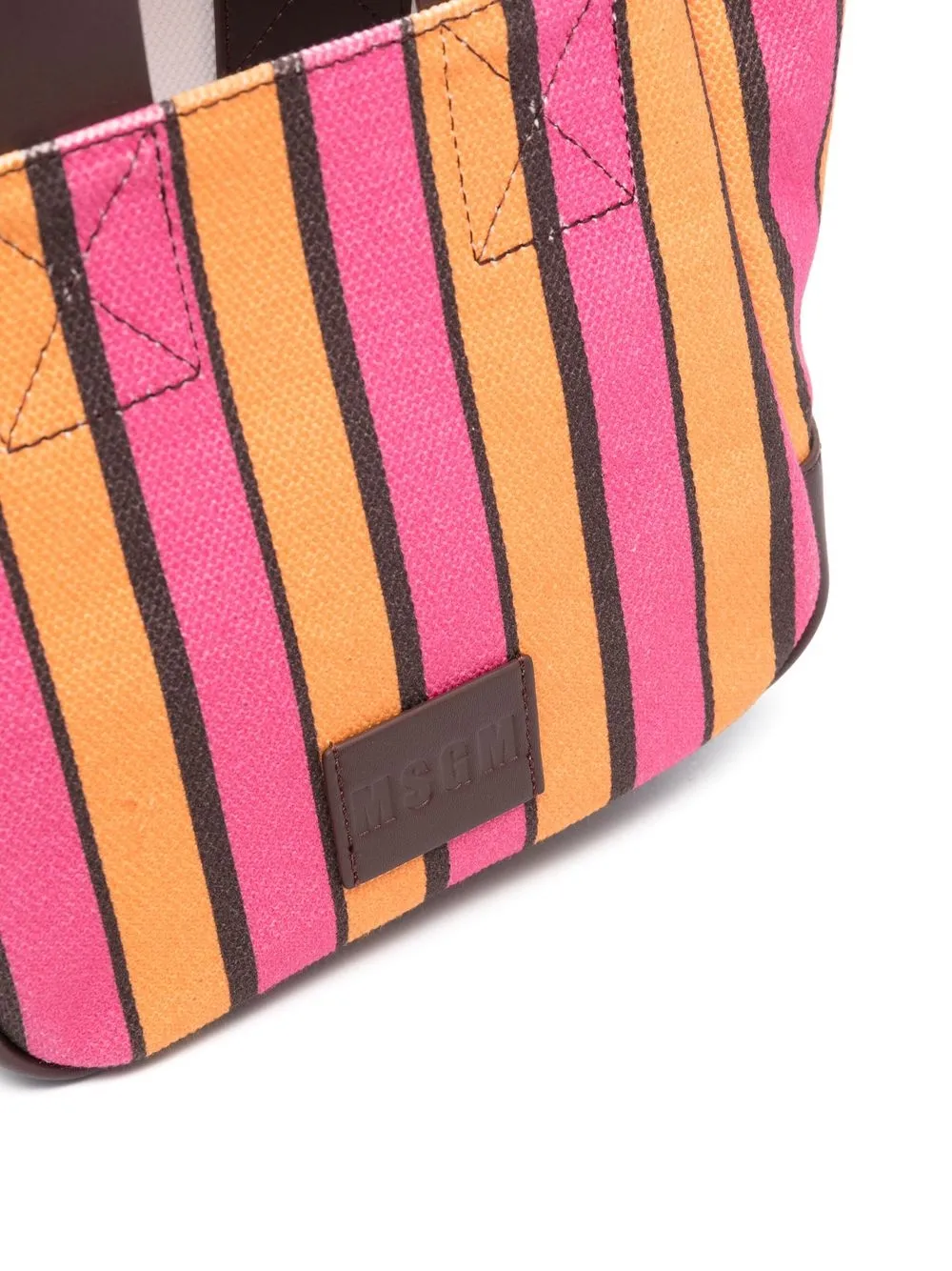 Msgm Logo-patch Tote Bag In Pink