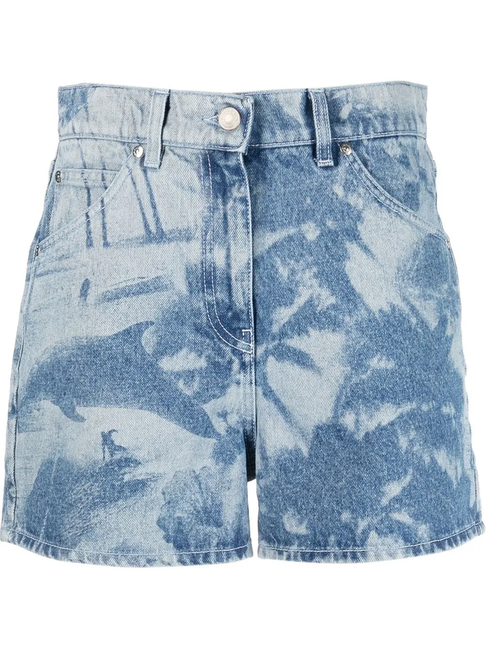 

MSGM graphic-print denim shorts - Blue