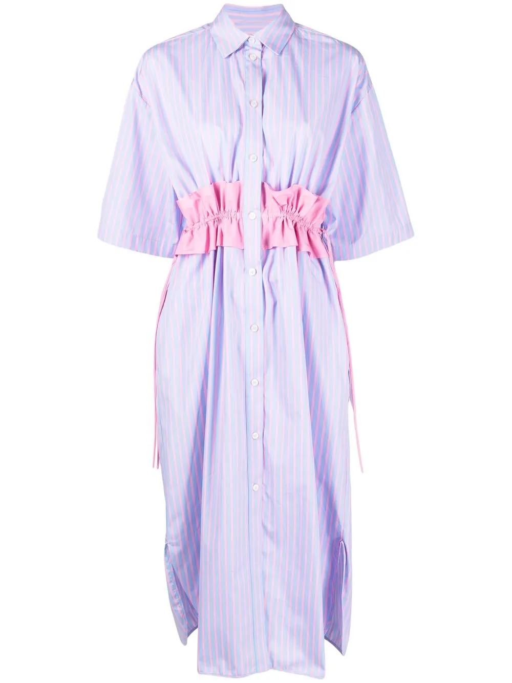 

MSGM ruched shirt dress - Blue