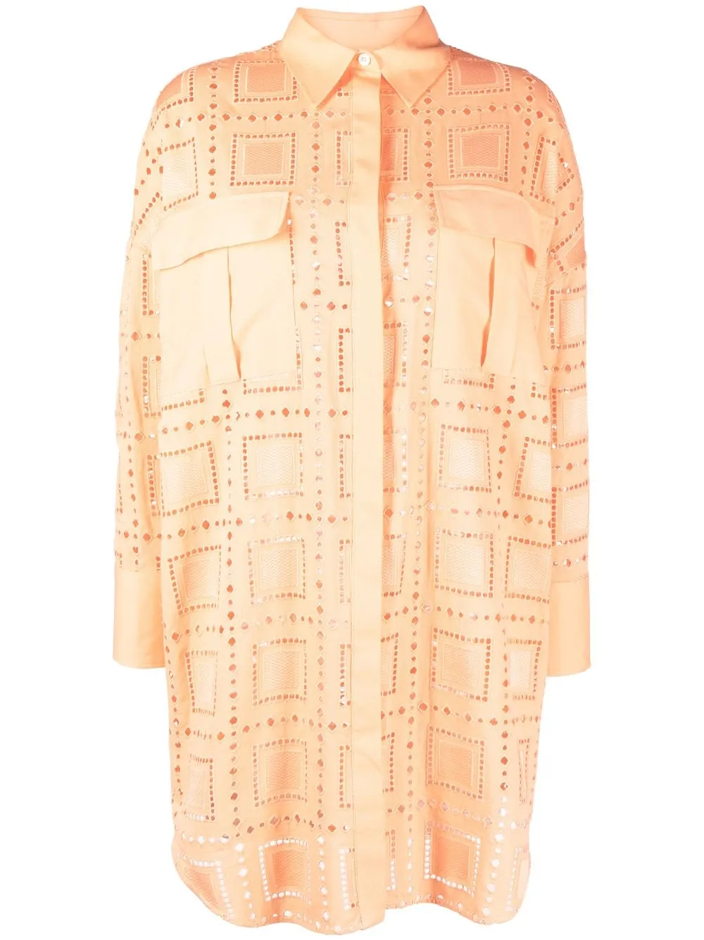 

MSGM cut out-detail shirt dress - Orange